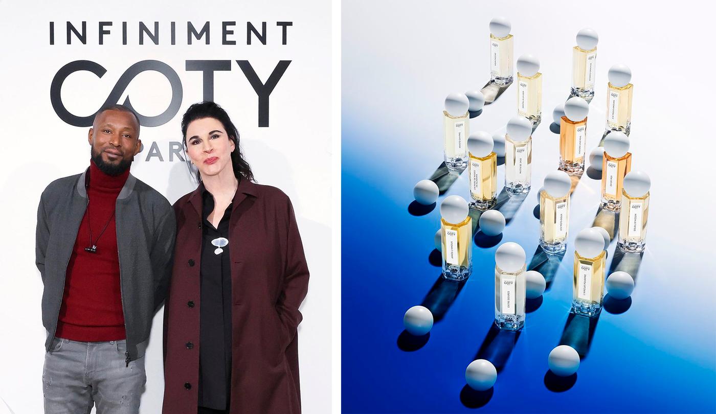 L'une des caractéristiques d'Infiniment est que les parfums ont été développés à l'aide d'une technologie en instance de brevet qui permet au parfum de durer jusqu'à 30 heures après l'application, l'*Aura Moléculaire*. Cette molécule, dérivée du sucre, agit sur la volatilité naturelle et l'évaporation des ingrédients comme un aimant, les rendant perceptibles plus longtemps. Grâce à cette innovation, le parfum ne suit plus la structure traditionnelle de la pyramide olfactive (notes de tête, de cœur et de fond), mais se concentre sur les facettes spécifiques d'une formule. <br> <br>

La collection de parfums s'inscrit dans une démarche éco-responsable, c'est pourquoi son emballage a été conçu pour être rechargé. En fin de vie, les flacons peuvent être assemblés pour créer des œuvres d'art selon le concept de l'Artcycling (demande de brevet en cours). <br> <br>

Derrière ce projet se trouvent Sue Y Nabi, PDG de l'entreprise, et Nicolas Vu, cofondateur d'Orveda, une marque de soins pour la peau. Ils reprennent l'héritage du fondateur François Coty et l'appliquent à la parfumerie du futur. Pour ce faire, ils ont collaboré avec des parfumeurs de DSM-Firmenich, Symrise et IFF, ainsi qu'avec le soutien de Séverine Dallet, Senior Manager Fragrance Design chez Coty. Le résultat est une ligne composée de 14 parfums aux noms évocateurs tels que Entre Genres, Les Mots Doux, Soleil d'Ikosim et Matin de Jade, entre autres.

